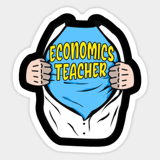 Economics Teacher Superhero Economist Sticker